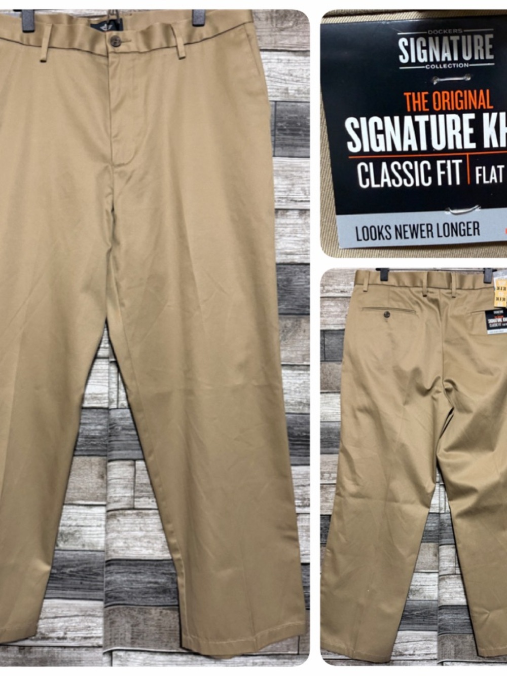 Dockers Signature Khaki Classic Fit Pants Men’s 36x30 Tan 100% Cotton